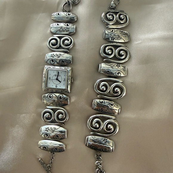 Brighton Jewelry - Brighton Silver Scrollwork Bracelet/ Watch
